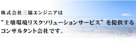 土壌環境リスクソリューションサービスを提供するコンサルタント会社です。